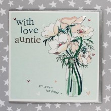Birthday card Auntie - With love Auntie, on your birthday